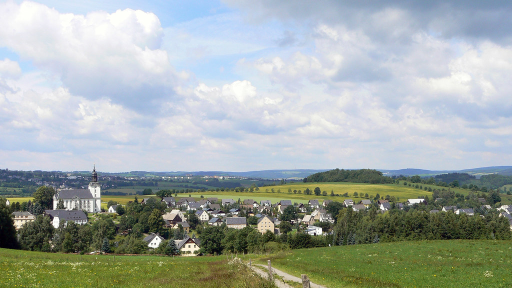 Paysage champêtre de l'Ergebirge actuel