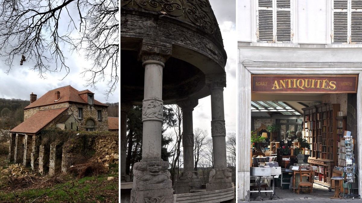 Maison batie sur des ruines, rotonde, boutique d'antiquités